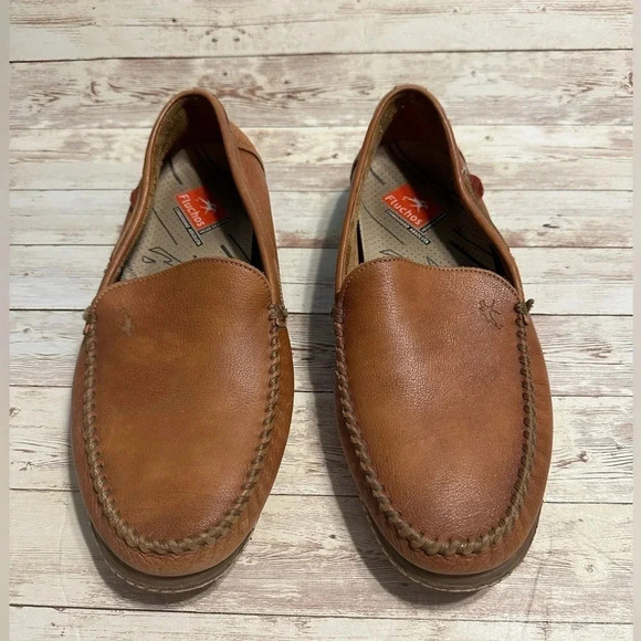 Flucos Leather Slip On Shoes Men’s size 45 EU 12 US Brown Loafers - Picture 6 of 7